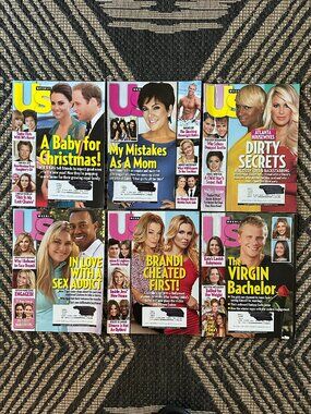 Vintage Lot of 6 US Weekly Magazines 2012&13 Celebrity Gossip Fashion Party Life